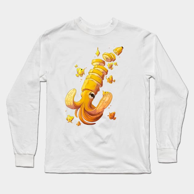 Banana squid Long Sleeve T-Shirt by Victoria Hamre